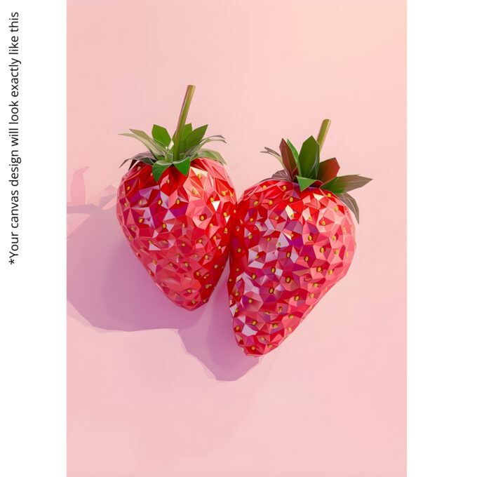 Gem Strawberries - Pink Modern Pop Canvas Art - Image 5