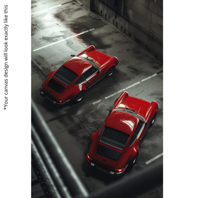 Double Red Legends - Classic Car Canvas Wall Art - Image 5