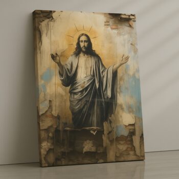 Jesus Christ wall art showing divine compassion and hope, printed on premium fade-resistant canvas.