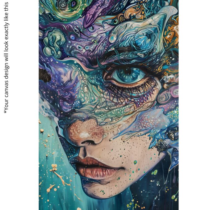 Ocean Within – Surreal Portrait Canvas Wall Art - Image 5