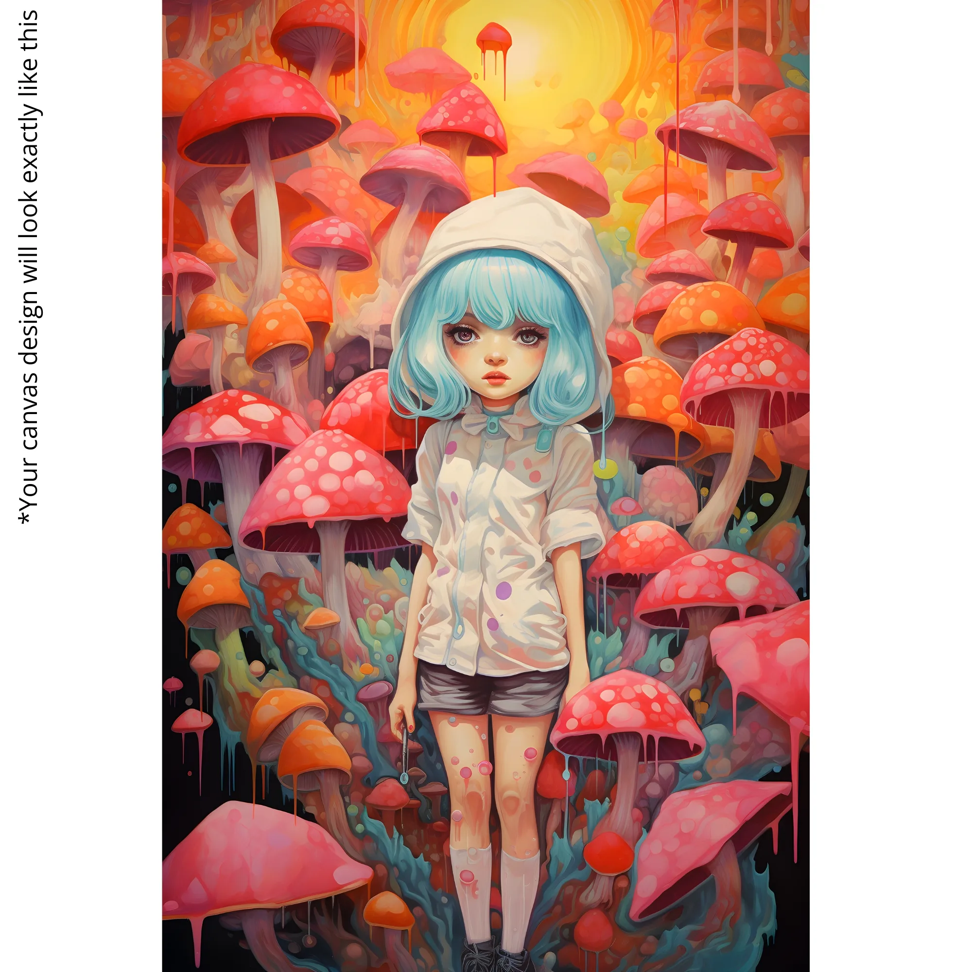 Canvas Print of Mushroom Girl – Surrealism Wall Art | Artfy - Image 5