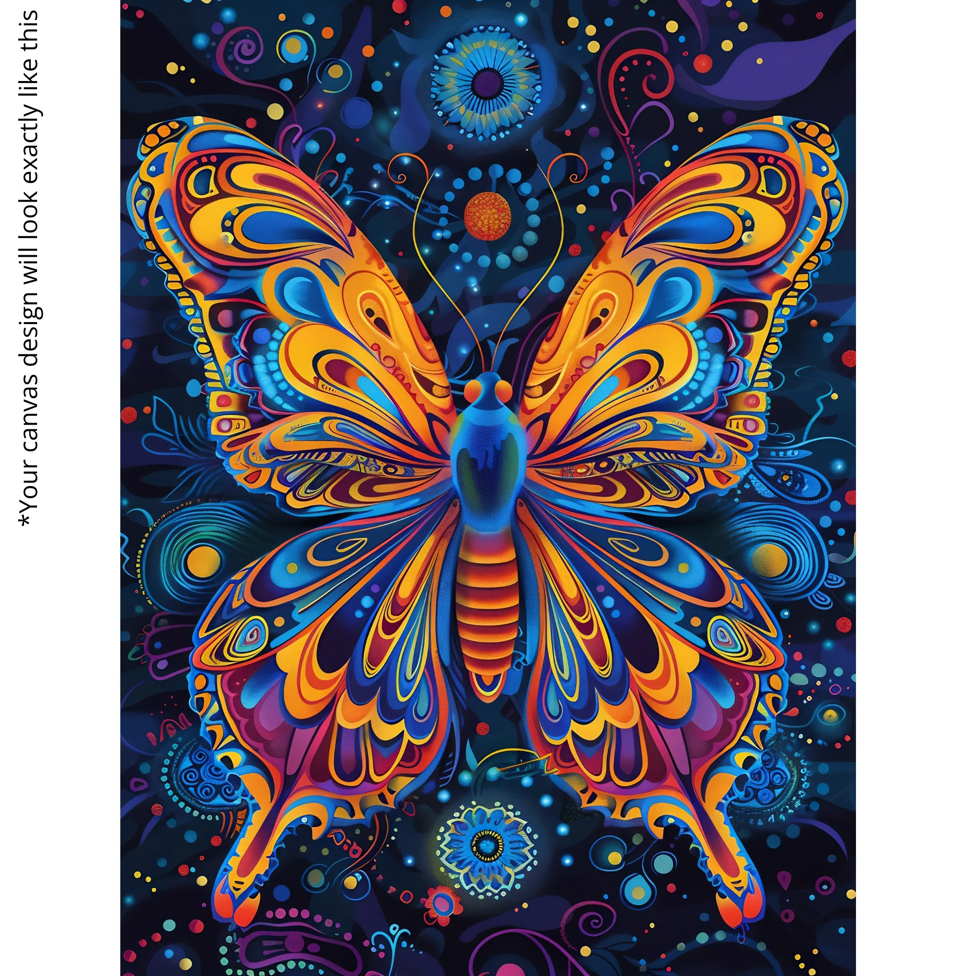 Canvas Print of Vibrant Butterfly Surrealism Wall Art | Artfy - Image 5
