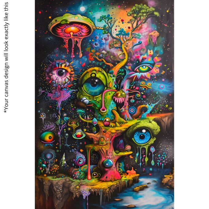 Eyes of the Multiverse – Surreal Cosmic Canvas Wall Art - Image 5