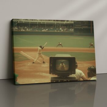 Signal Field vintage baseball canvas print by Artfy Canvas – nostalgic sports painting for game rooms
