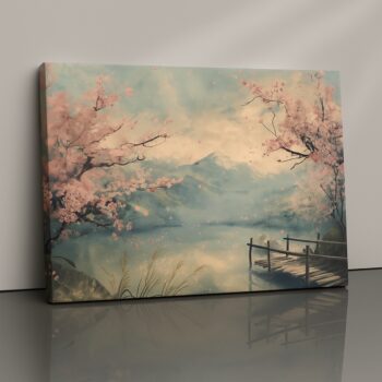 Blossom Render cherry blossom landscape canvas print by Artfy Canvas – floral spring wall décor