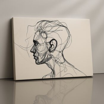 Vector Echo geometric line abstract canvas print by Artfy Canvas – minimalist modern wall décor