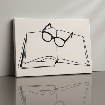 Codebound Pages book lover canvas print by Artfy Canvas – minimalist intellectual wall décor