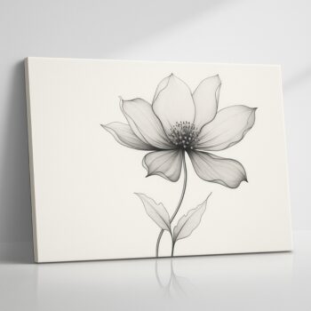 Bloom Syntax floral line abstract canvas print by Artfy Canvas – minimalist blossom décor