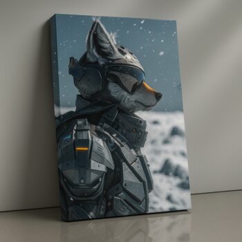Cyber Fox Sentinel Canvas Wall Art