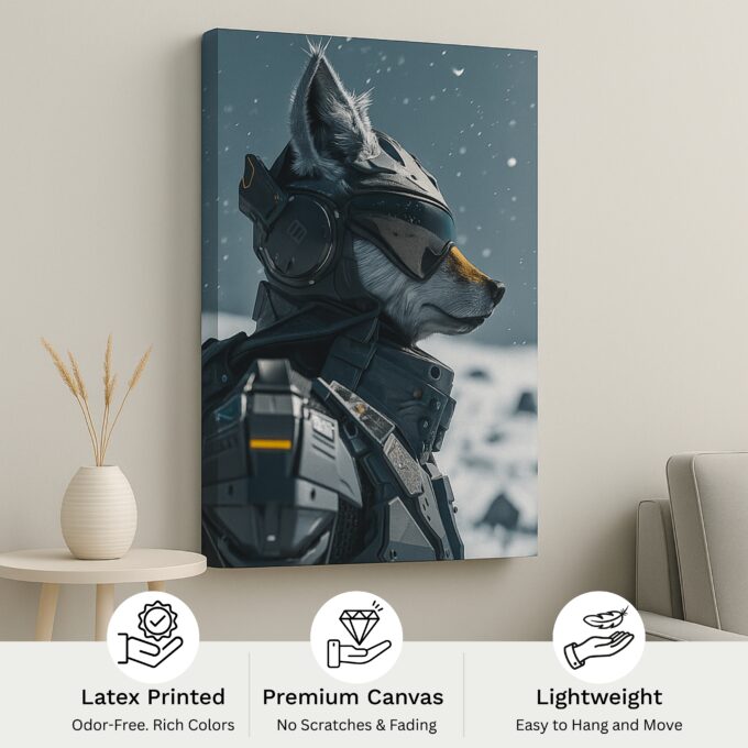 Cyber Fox Sentinel Canvas Wall Art - Image 4