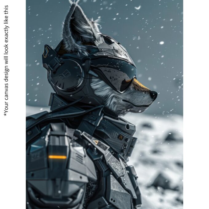 Cyber Fox Sentinel Canvas Wall Art - Image 5