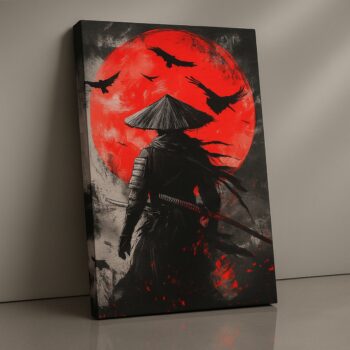 Blood Moon Ronin Canvas Wall Art