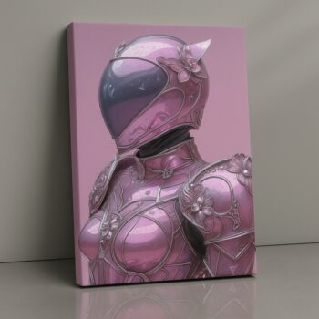 Neon Valkyrie Canvas Wall Art