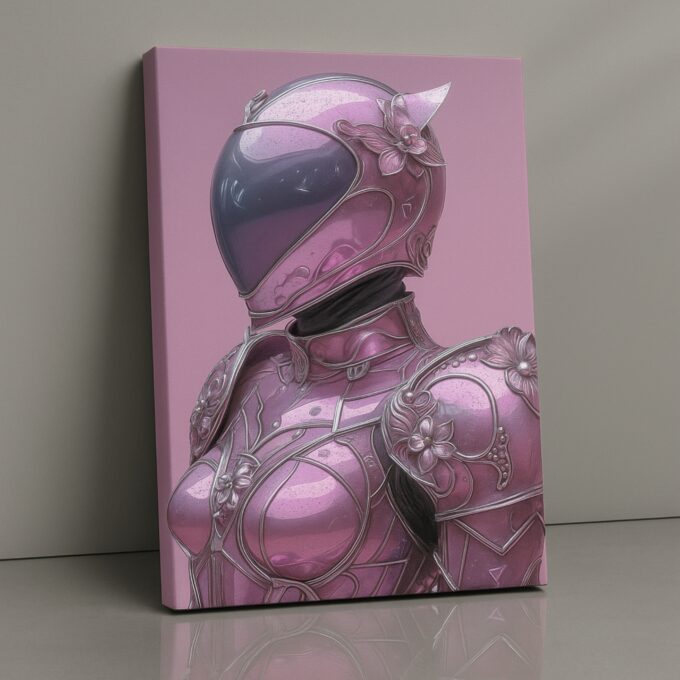 Neon Valkyrie Canvas Wall Art