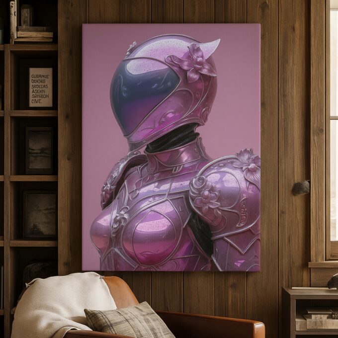 Neon Valkyrie Canvas Wall Art - Image 2