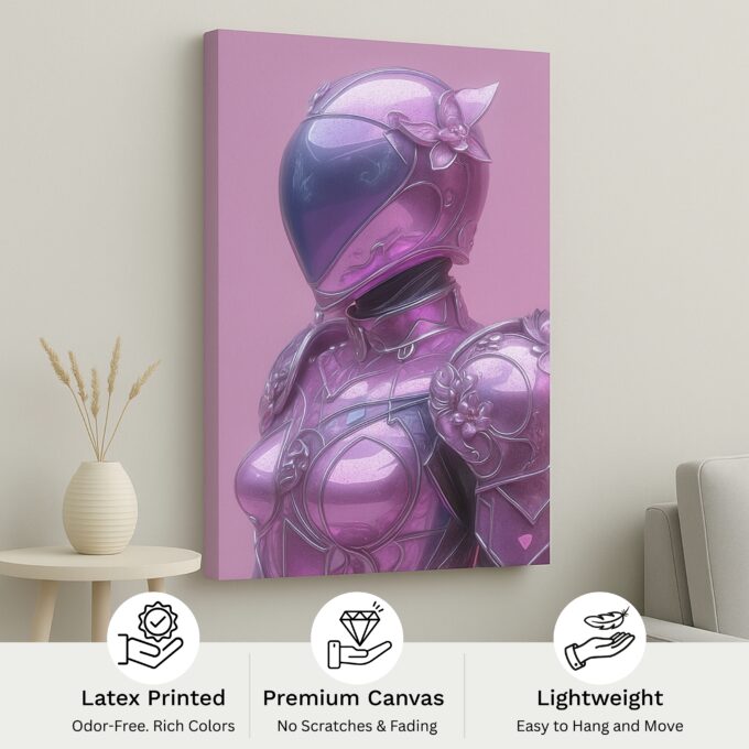 Neon Valkyrie Canvas Wall Art - Image 4