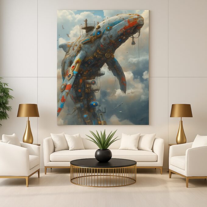 Sky Whale Titan Canvas Wall Art - Image 2