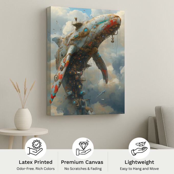 Sky Whale Titan Canvas Wall Art - Image 4