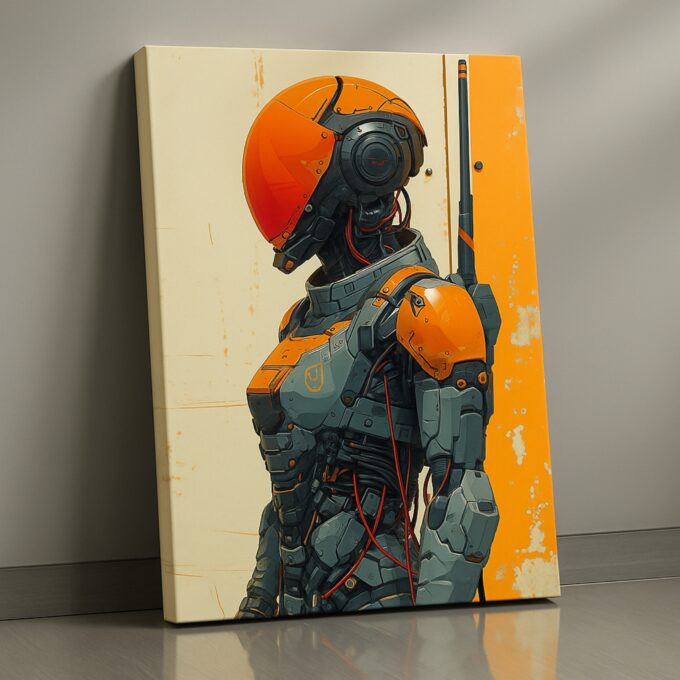 Neon Sentinel Canvas Wall Art