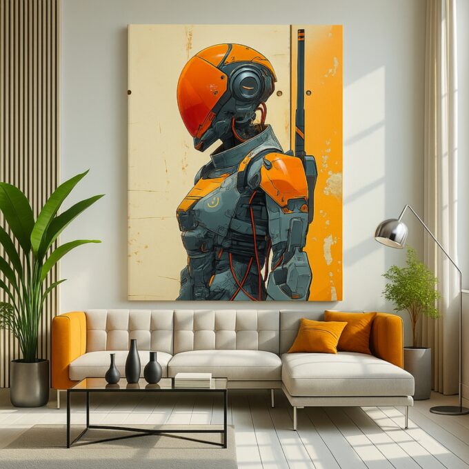 Neon Sentinel Canvas Wall Art - Image 2