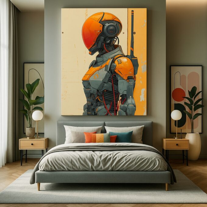 Neon Sentinel Canvas Wall Art - Image 3