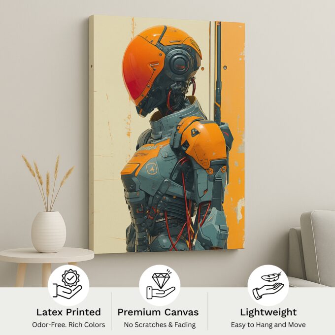 Neon Sentinel Canvas Wall Art - Image 4