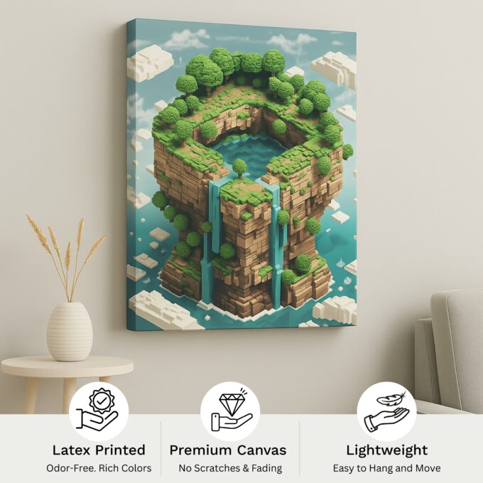 Skyblock Falls Canvas Wall Art - Image 4
