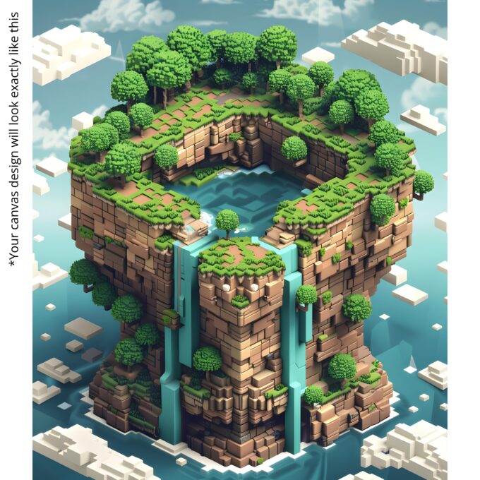 Skyblock Falls Canvas Wall Art - Image 5