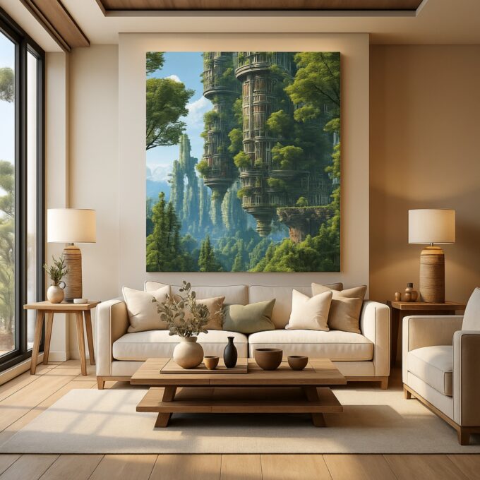 Verdant Towers Canvas Wall Art - Image 3