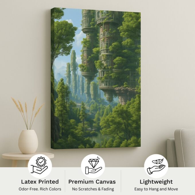 Verdant Towers Canvas Wall Art - Image 4