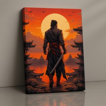 Samurai Dusk Canvas Wall Art