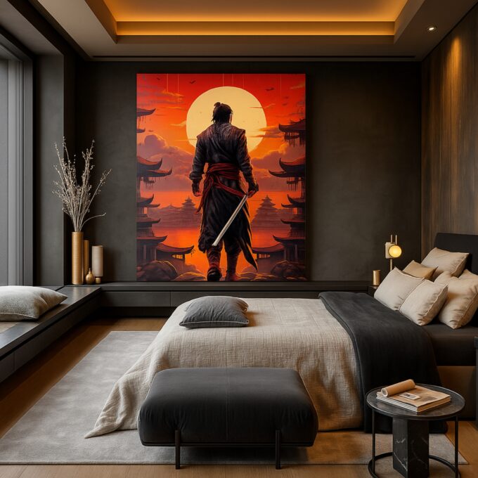 Samurai Dusk Canvas Wall Art - Image 3