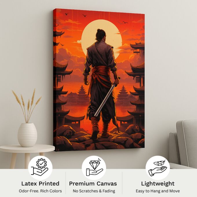 Samurai Dusk Canvas Wall Art - Image 4