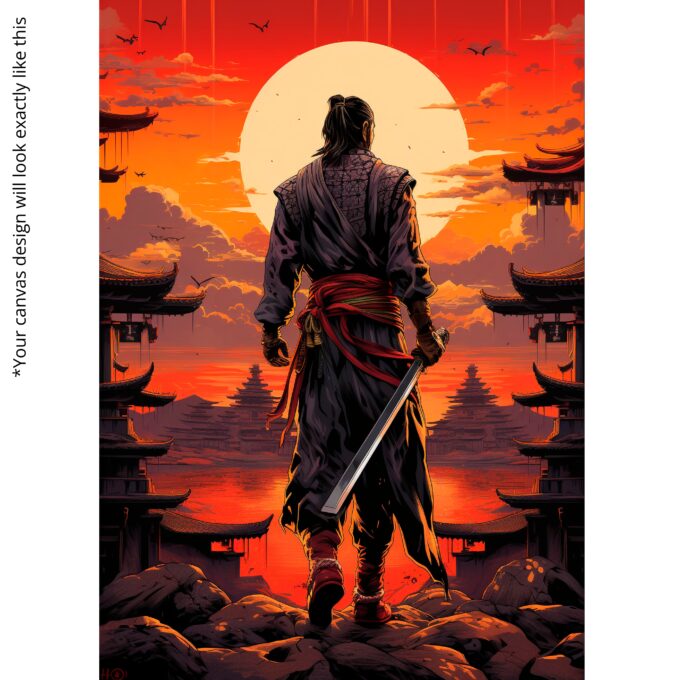 Samurai Dusk Canvas Wall Art - Image 5