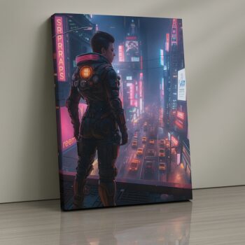 Neon Vanguard Canvas Wall Art