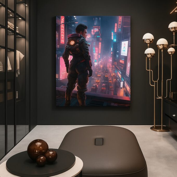 Neon Vanguard Canvas Wall Art - Image 2