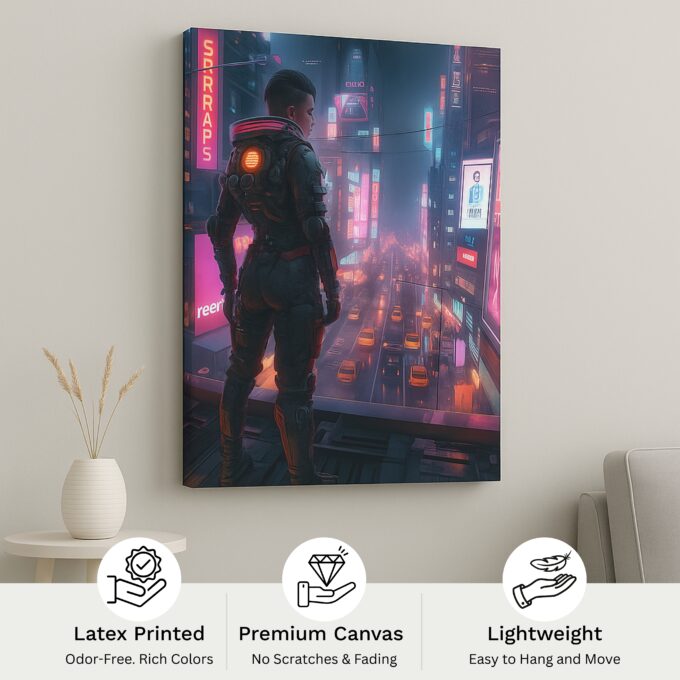 Neon Vanguard Canvas Wall Art - Image 4