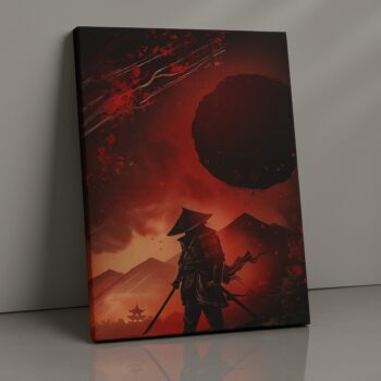Crimson Eclipse Canvas Wall Art