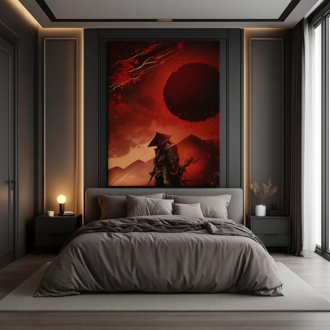 Crimson Eclipse Canvas Wall Art - Image 3