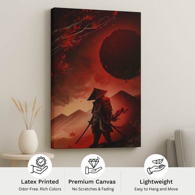 Crimson Eclipse Canvas Wall Art - Image 4