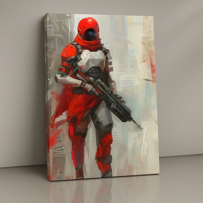 Crimson Sentinel Canvas Wall Art