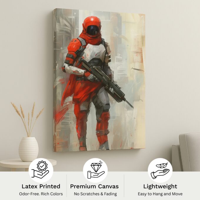 Crimson Sentinel Canvas Wall Art - Image 4