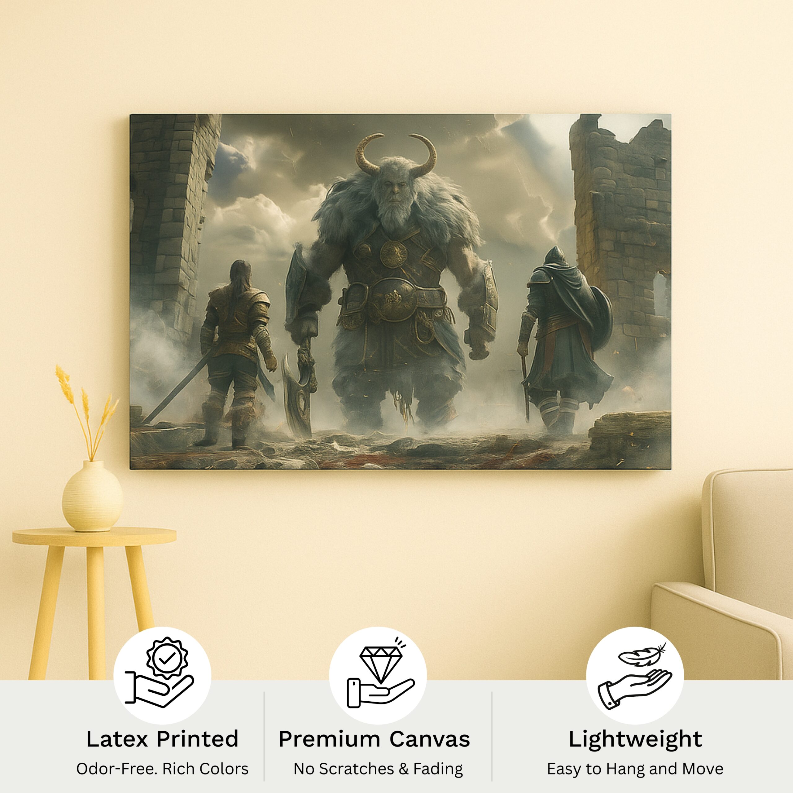 Canvas Print of Titan’s Challenge – Mythic Standoff | Artfy - Image 4