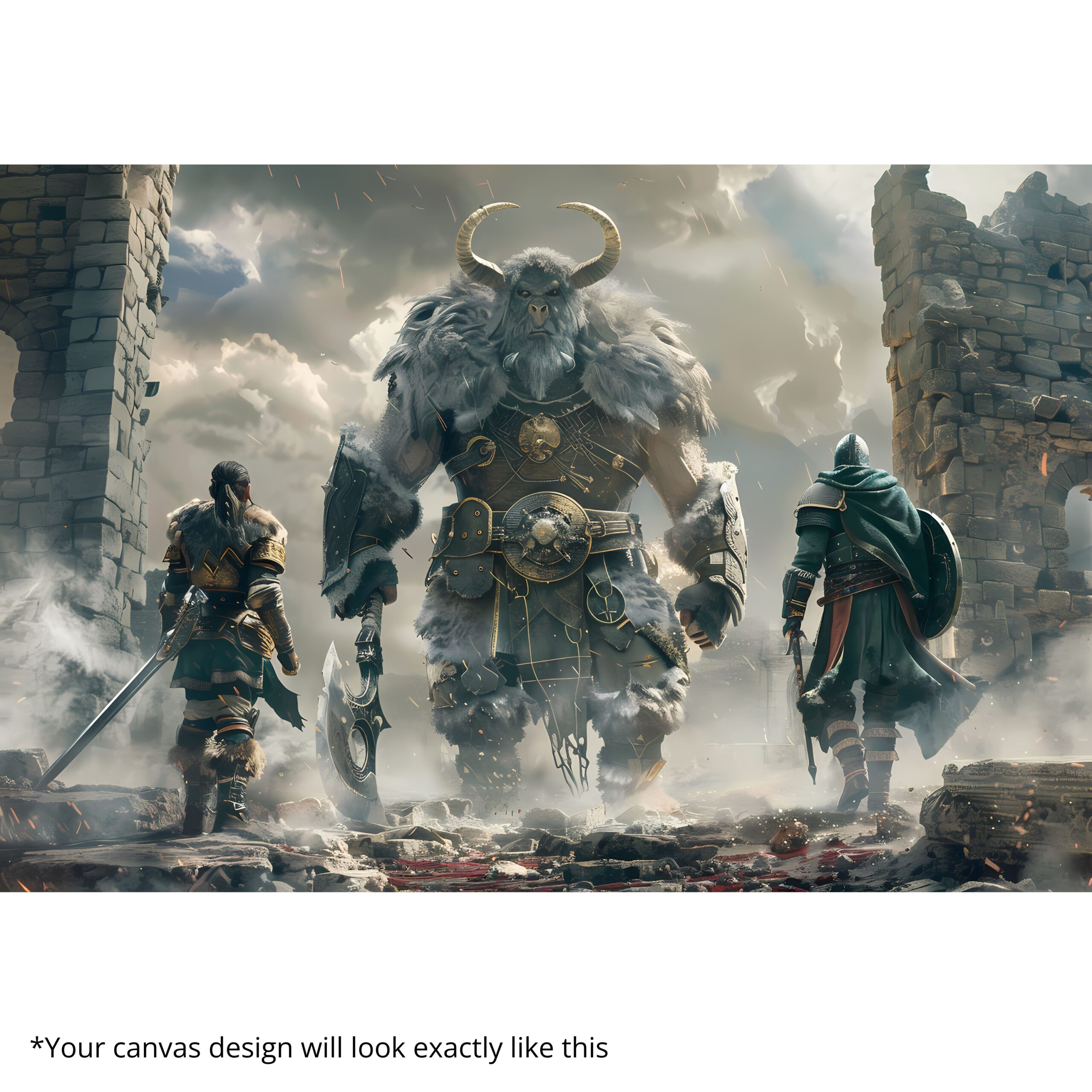 Canvas Print of Titan’s Challenge – Mythic Standoff | Artfy - Image 5