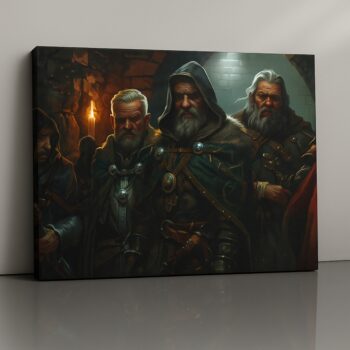 Council of Steel medieval council canvas print with cloaked elders