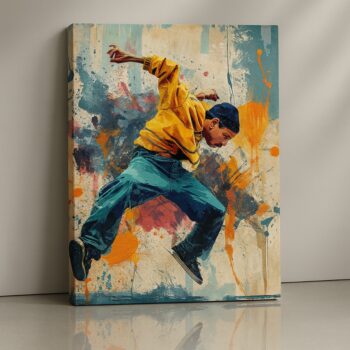 Chromatic Storm colorful abstract canvas print – bold expressive modern décor