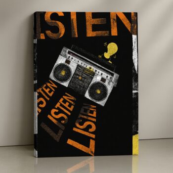 Velvet Chaos expressive abstract canvas print – modern elegant décor