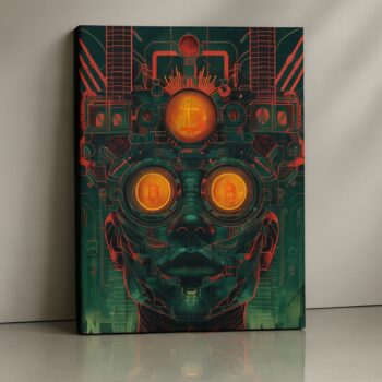 Crypto Vision futuristic bitcoin canvas print – bold modern digital art