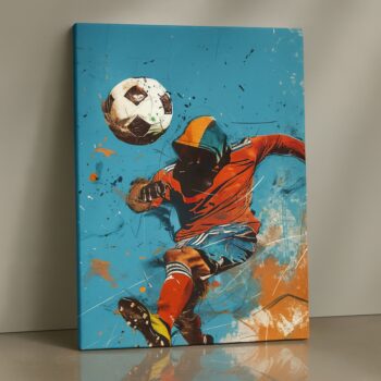 Street Striker graffiti football canvas print – urban sports artwork