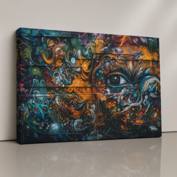Cosmic Vision Wall graffiti abstract cosmic canvas print by Artfy Canvas – surreal street art d